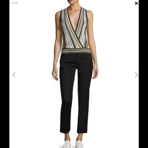 NWT Diane von Furstenberg
Velda Metallic Striped Surplice Top, Gold Multi
